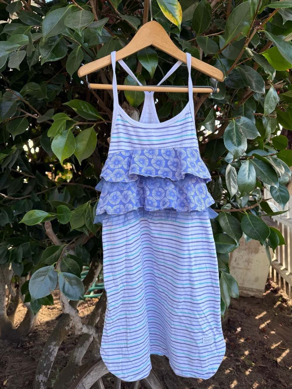 Naartjie Kids Girls Striped Ruffle Dress